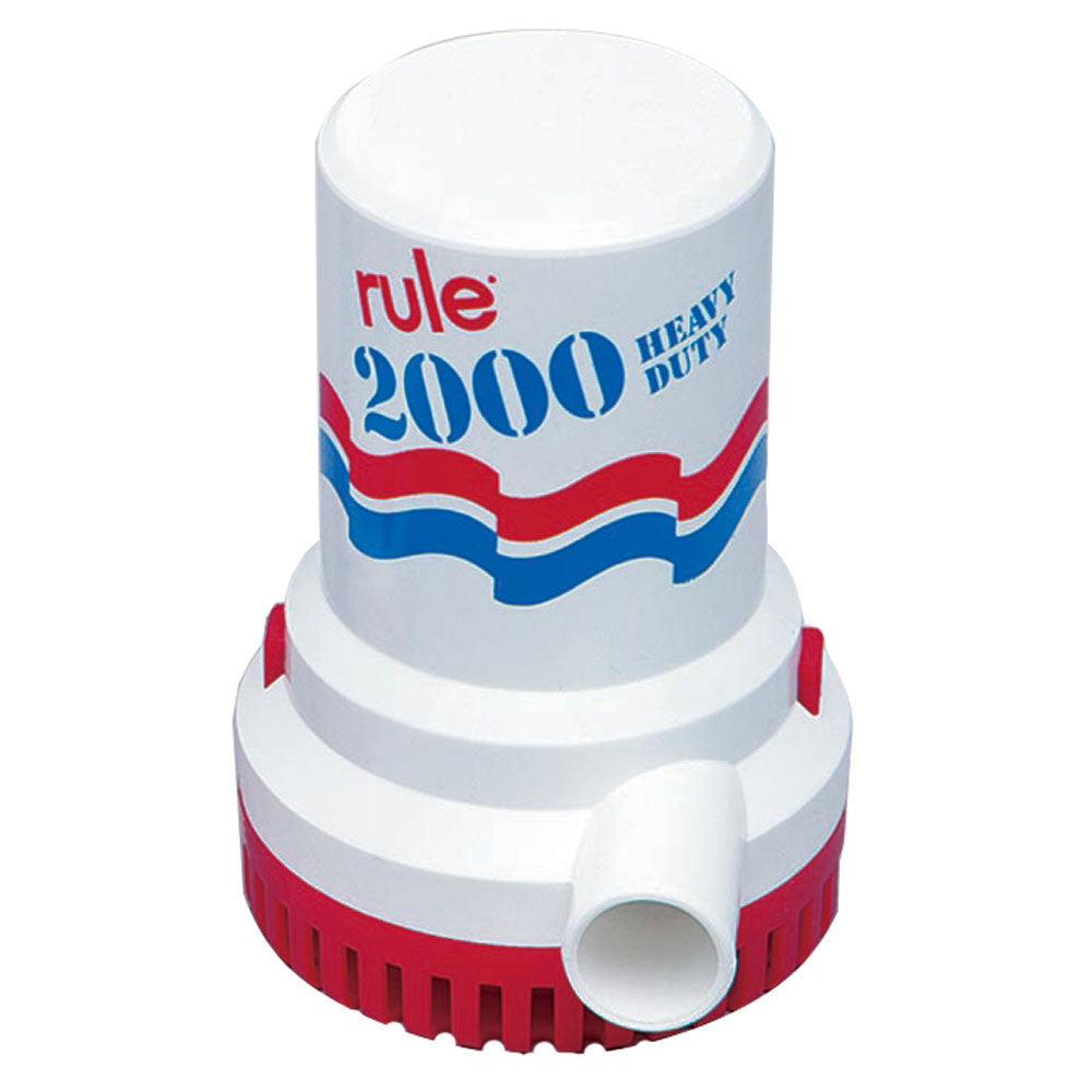 Rule 2000 GPH Non-Automatic Bilge Pump w/6' Leads OutdoorUp