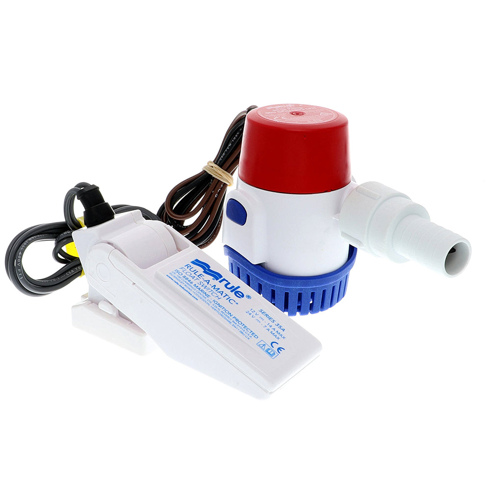 Rule 500 GPH Standard Bilge Pump Kit w/Float Switch - 12V OutdoorUp