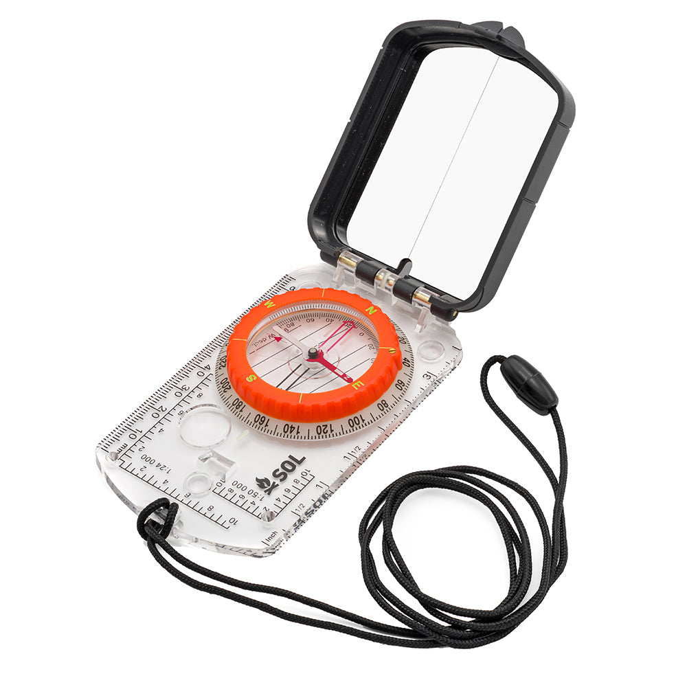 S.O.L. Survive Outdoors Longer Sighting Compass w/Mirror OutdoorUp