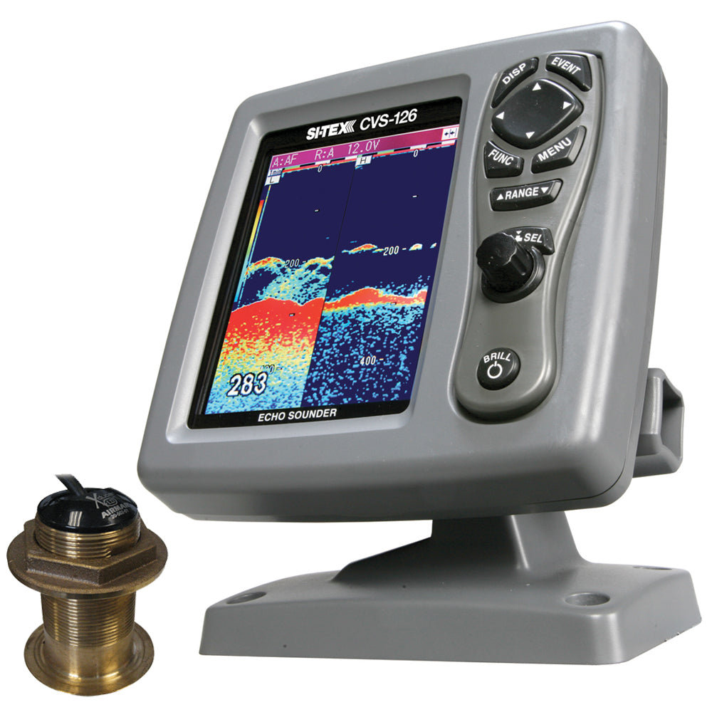 SI-TEX CVS-126 Dual Frequency Color Echo Sounder w/B60 12 Transducer B-60-12-CX OutdoorUp