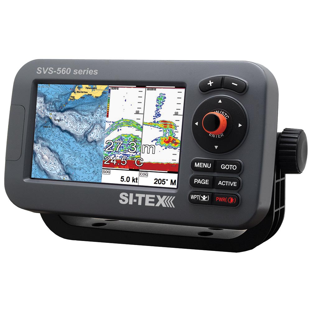 SI-TEX SVS-560CF Chartplotter - 5" Color Screen w/Internal GPS & Navionics+ Flexible Coverage OutdoorUp