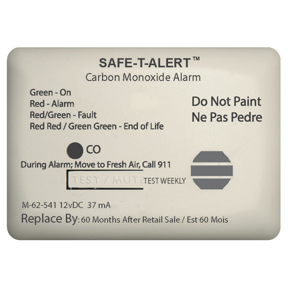 Safe-T-Alert 62 Series Carbon Monoxide Alarm w/Relay - 12V - 62-541-Marine-RLY-NC - Surface Mount - White OutdoorUp