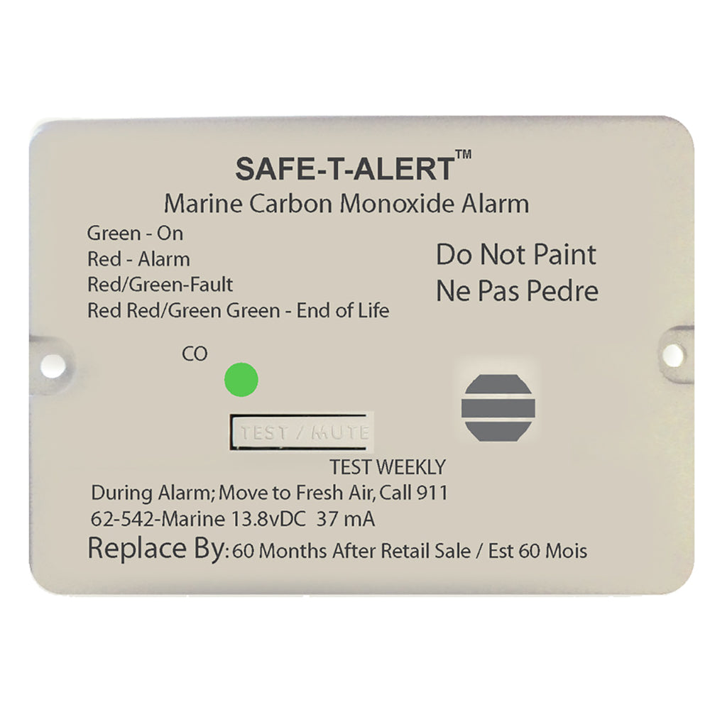 Safe-T-Alert 62 Series Carbon Monoxide Alarm w/Relay - 12V - 62-542-Marine-RLY-NC - Flush Mount - White OutdoorUp