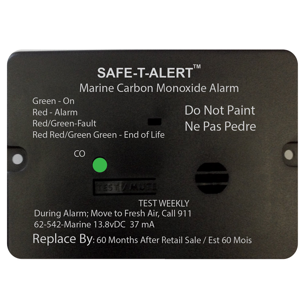 Safe-T-Alert 62 Series Carbon Monoxide Alarm w/Relay - 12V - 62-542-R-Marine - Flush Mount - Black OutdoorUp