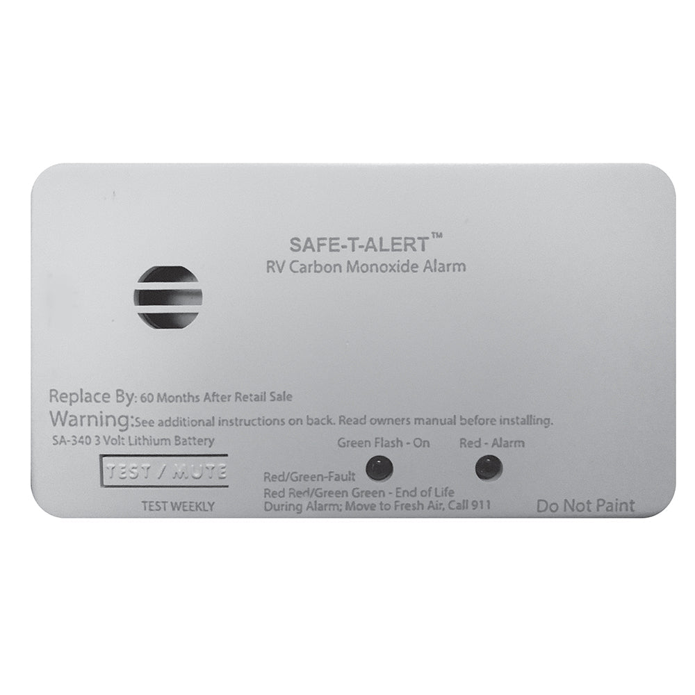 Safe-T-Alert SA-340 White RV/Marine Battery Powered CO2 Detector - Rectangle OutdoorUp