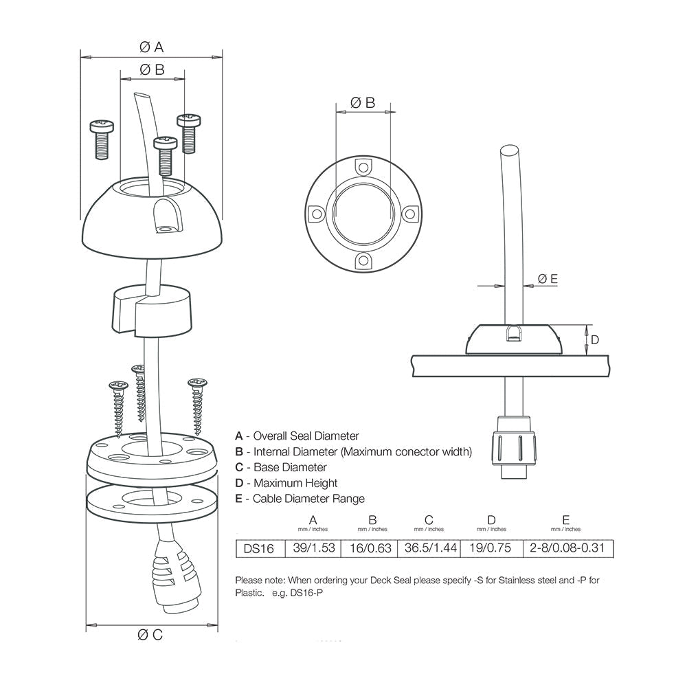 Scanstrut DS16-P Vertical Cable Seal OutdoorUp