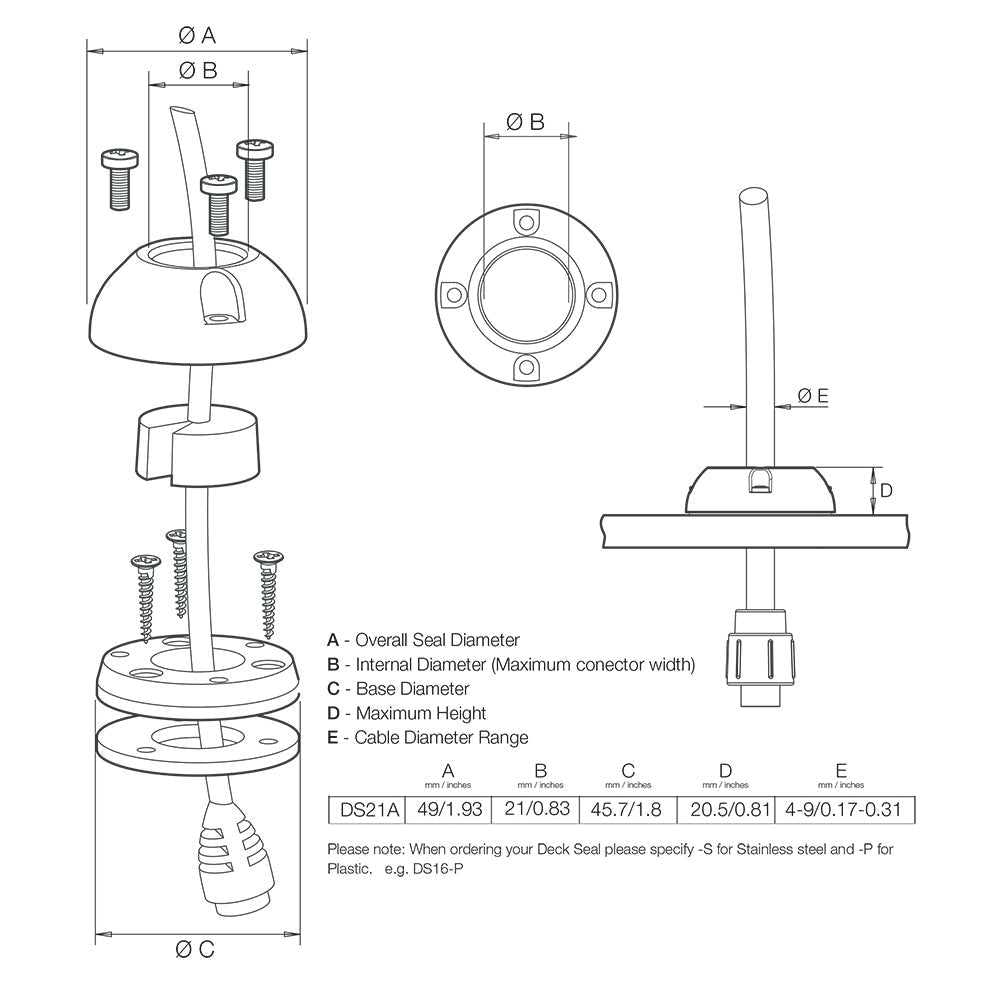 Scanstrut DS21A-P Vertical Cable Seal OutdoorUp