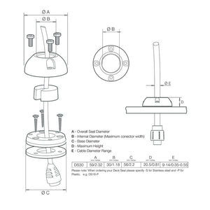 Scanstrut DS30-S Vertical Cable Seal - Stainless Steel OutdoorUp