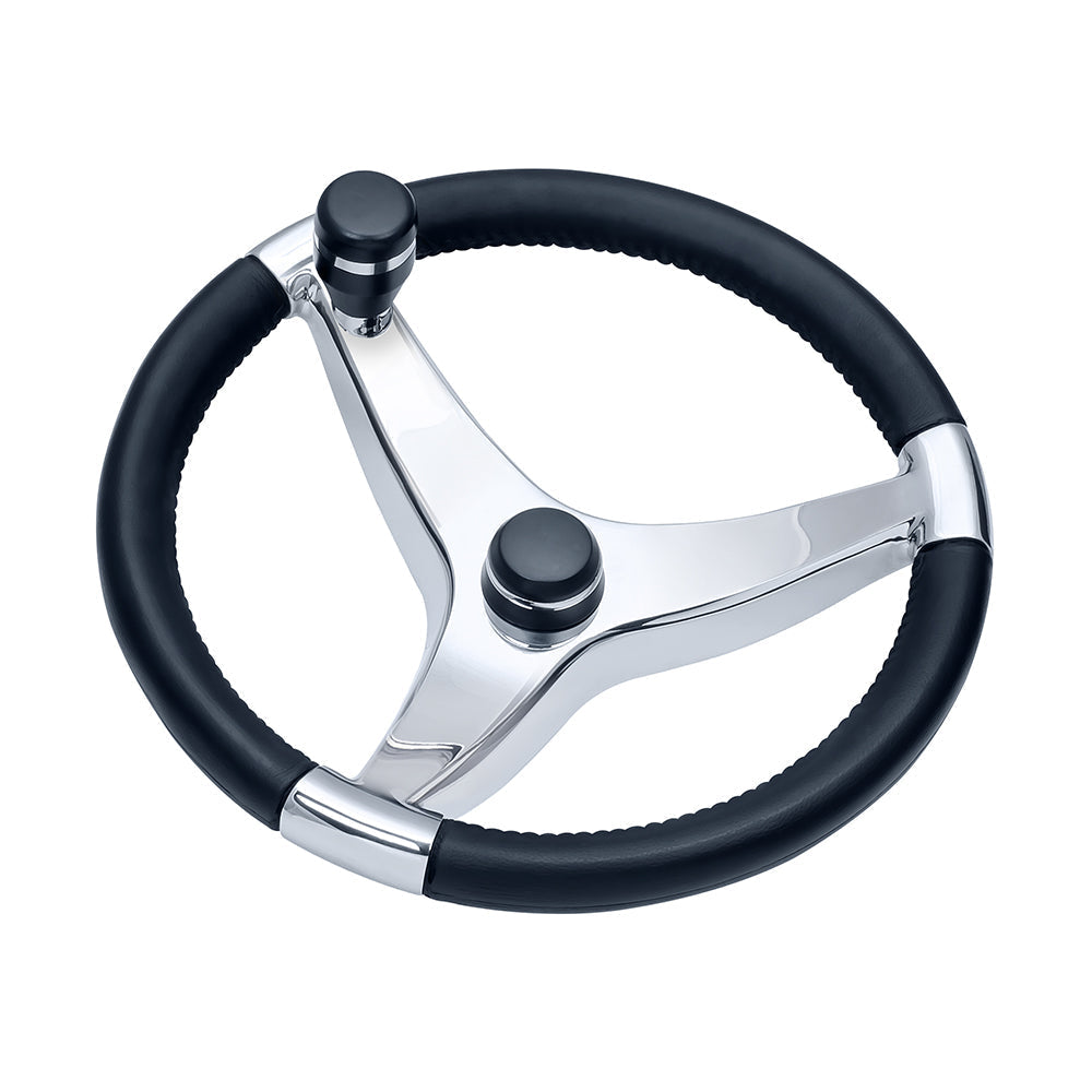 Schmitt Marine Evo Pro 316 Cast Stainless Steel Steering Wheel w/Control Knob - 15.5" Diameter OutdoorUp