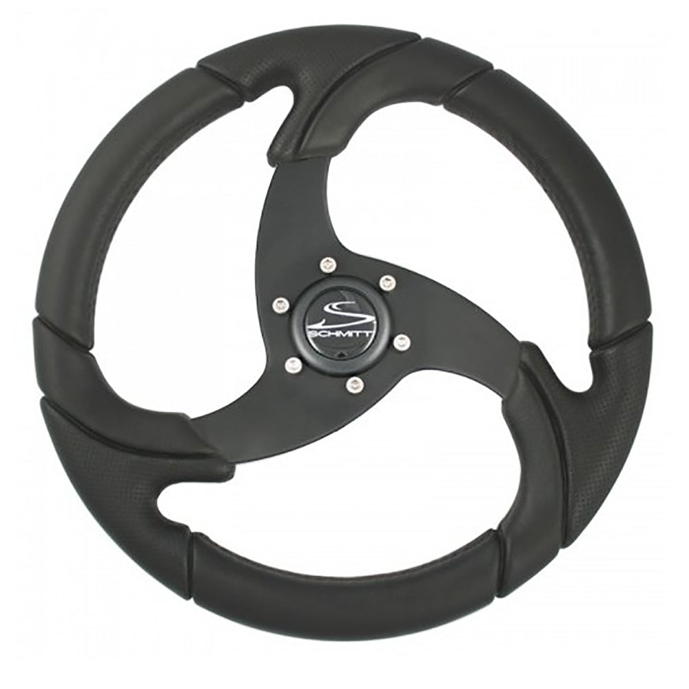 Schmitt Marine Folletto 14.2" Wheel - Black Polished Polyurethane - 3/4" Tapered Shaft w/Black Center Cap OutdoorUp