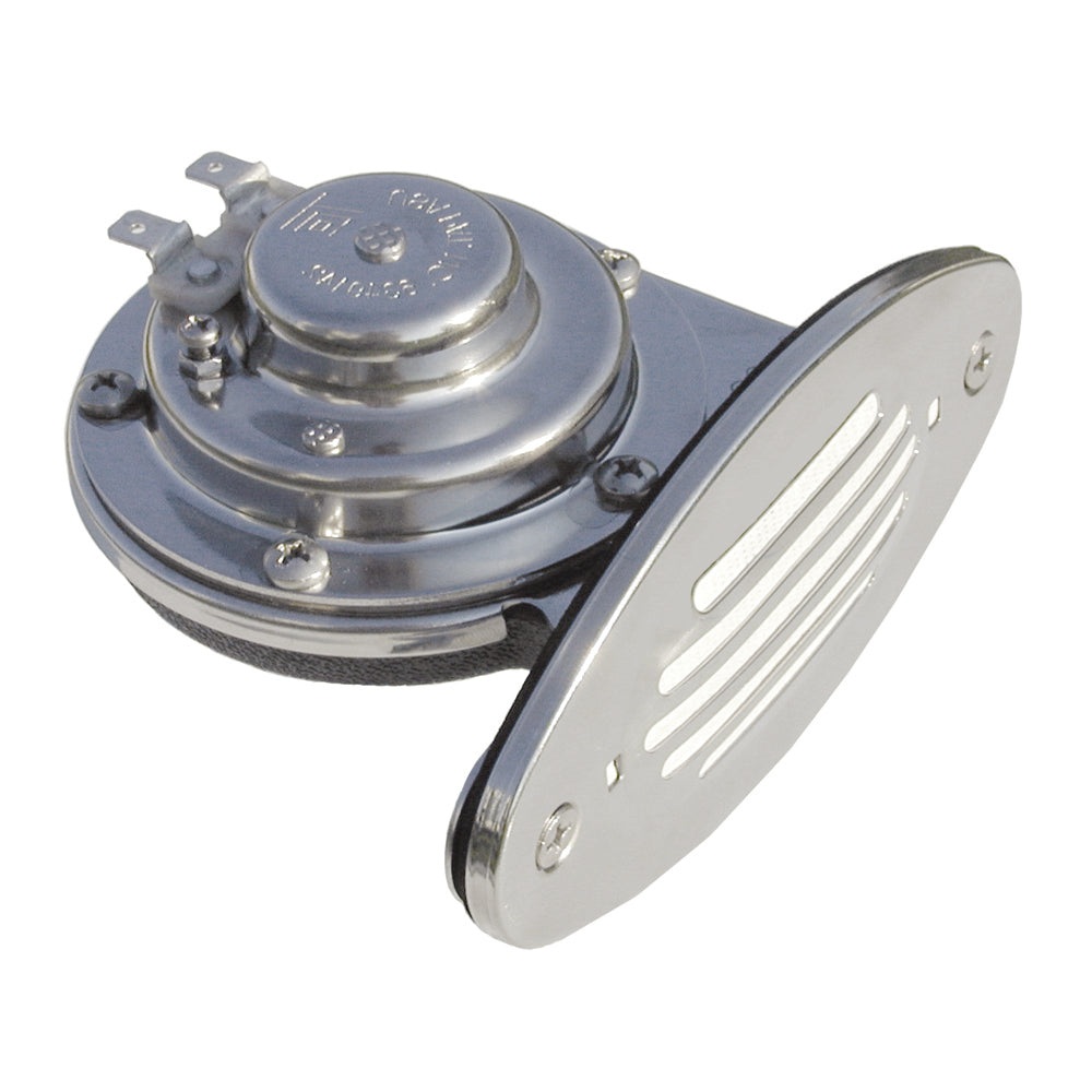 Schmitt Marine Mini Stainless Steel Single Drop-In Horn w/Stainless Steel Grill - 12V Low Pitch OutdoorUp