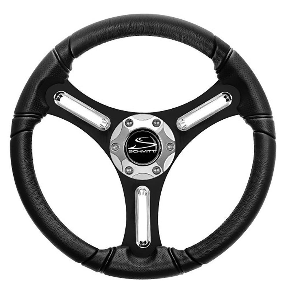 Schmitt Marine Torcello 14" Wheel - 03 Series - Polyurethane Wheel w/Chrome Trim  Cap - Brushed Spokes - 3/4" Tapered Shaft OutdoorUp