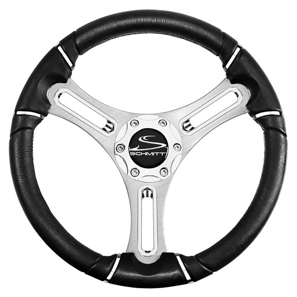 Schmitt Marine Torcello 14" Wheel - 04 Series - Polyurethane Wheel w/Chrome Trim  Cap - Brushed Spokes - 3/4" Tapered Shaft OutdoorUp