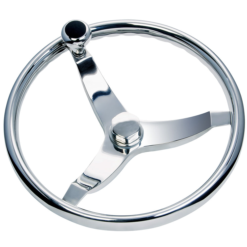Schmitt Marine Vision FX Model 714 - 13.5" Wheel w/Knob  Finger Grip - 3/4" Tapered Shaft w/Faux Nut - 1/2"  3/4" Adapters OutdoorUp