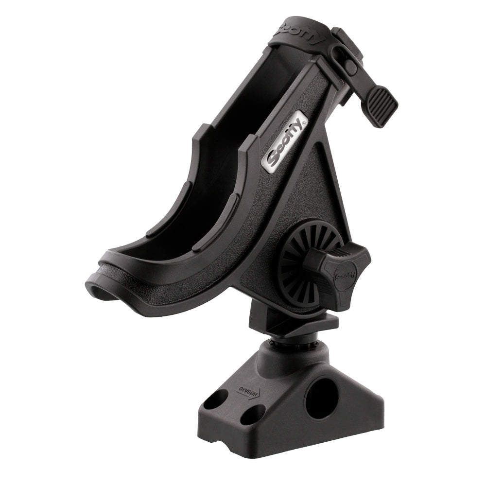 Scotty 280 Bait Caster/Spinning Rod Holder w/241 Deck/Side Mount - Black OutdoorUp