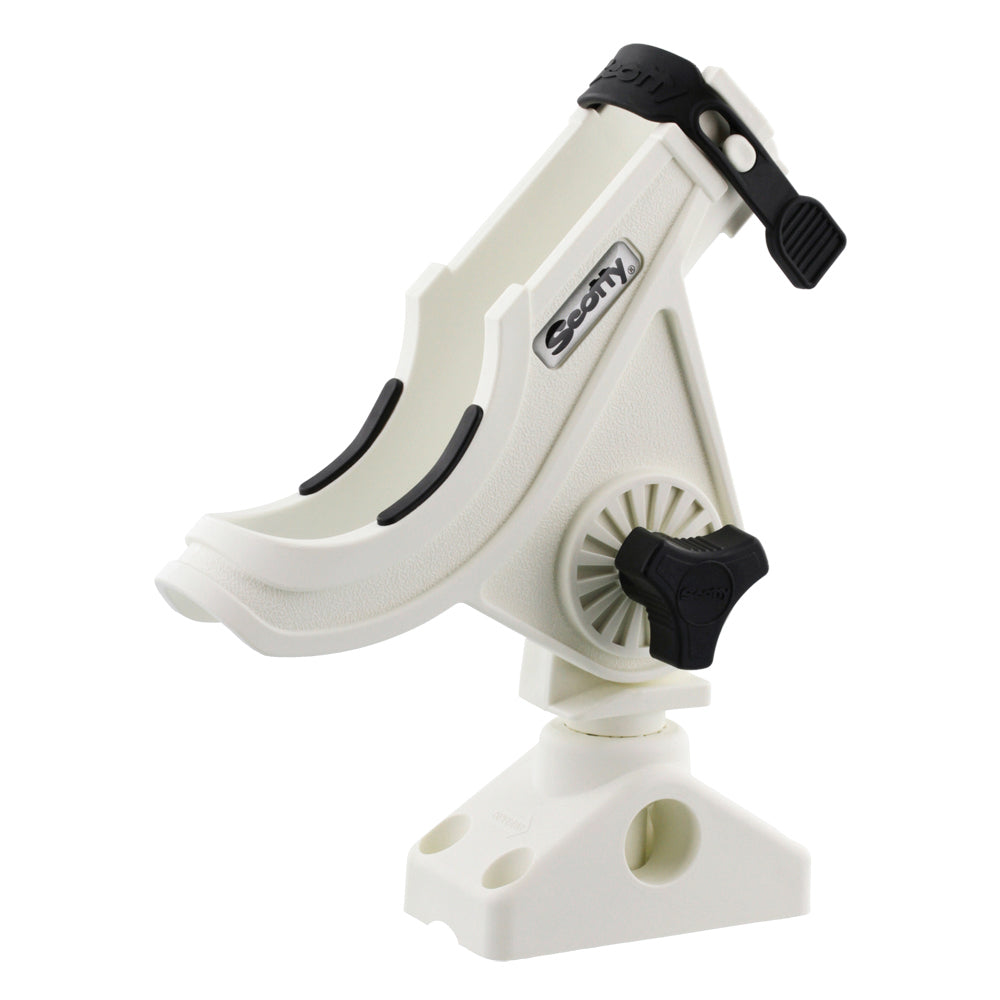 Scotty 280 Bait Caster/Spinning Rod Holder w/241 Deck/Side Mount - White OutdoorUp