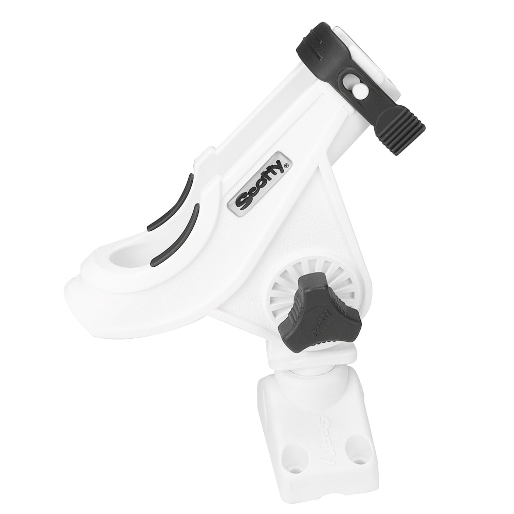 Scotty 280 Bait Caster/Spinning Rod Holder w/241 Deck/Side Mount - White OutdoorUp