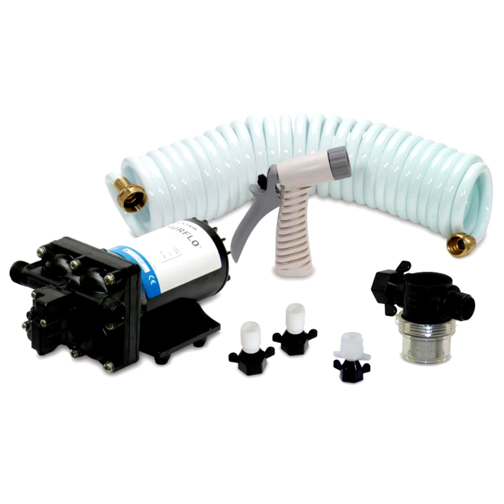 Shurflo by Pentair BLASTERII Washdown Kit - 12VDC, 3.5GPM w/25 Hose, Nozzle, Strainer  Fittings OutdoorUp