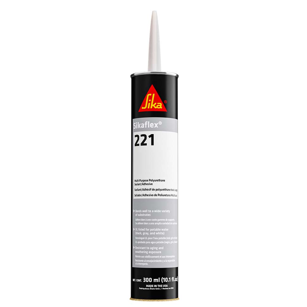 Sika Sikaflex 221 Multi-Purpose Polyurethane Sealant/Adhesive - 10.3oz(300ml) Cartridge - Aluminum Gray OutdoorUp