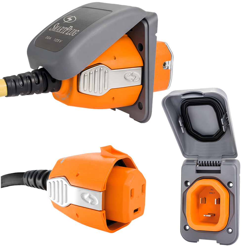 SmartPlug 30 AMP Inlet  Female Cord Connector Combo - Grey OutdoorUp