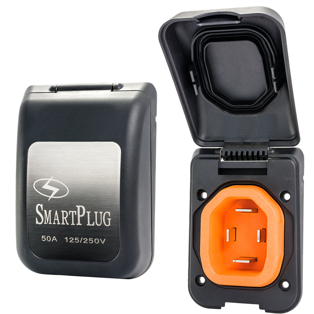 SmartPlug 50 AMP Male Non-Metallic Inlet Cover - Black OutdoorUp