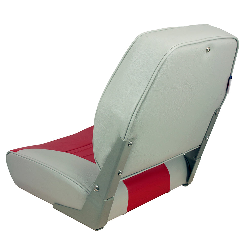 Springfield Economy Multi-Color Folding Seat - Grey/Red OutdoorUp
