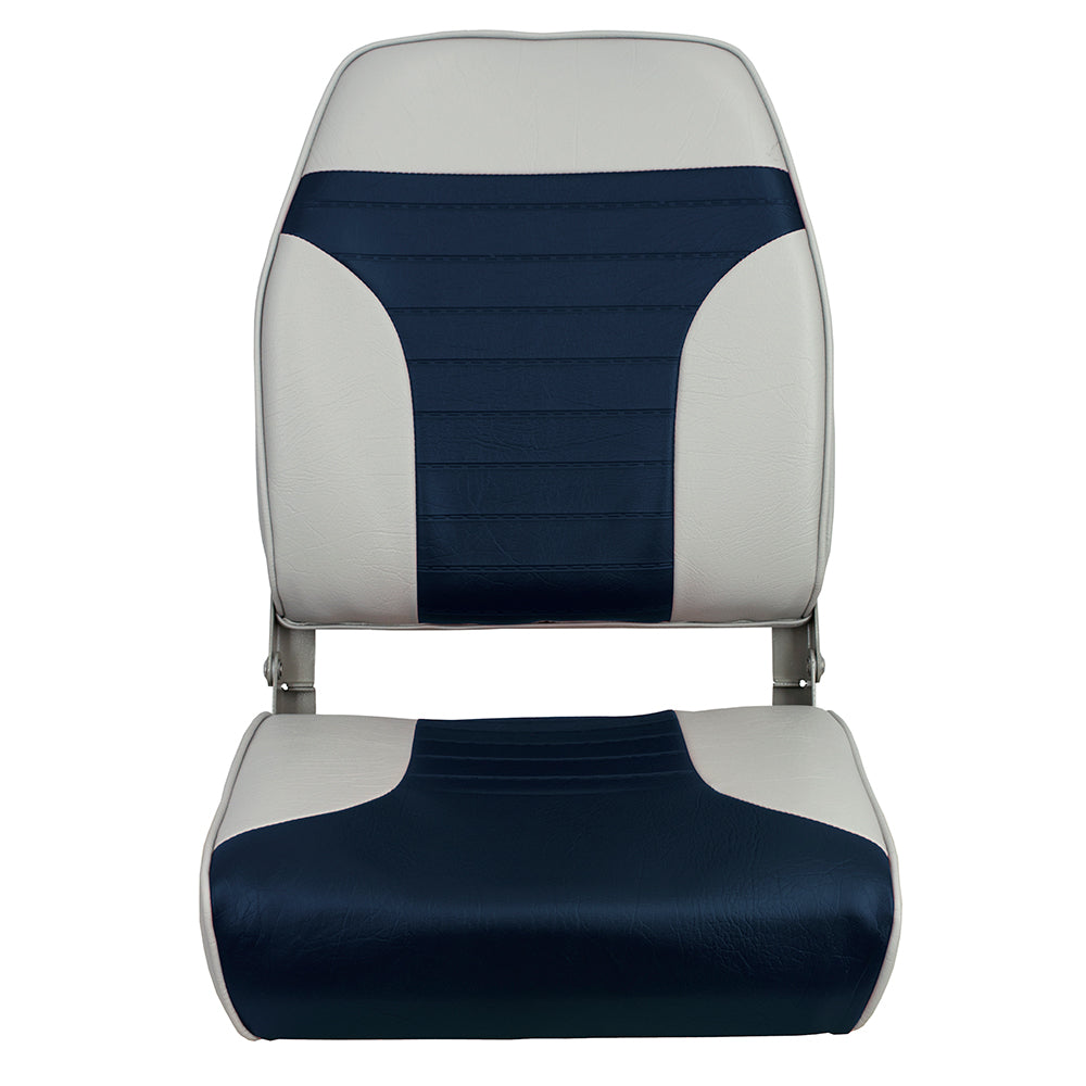 Springfield High Back Multi-Color Folding Seat - Blue/Grey OutdoorUp