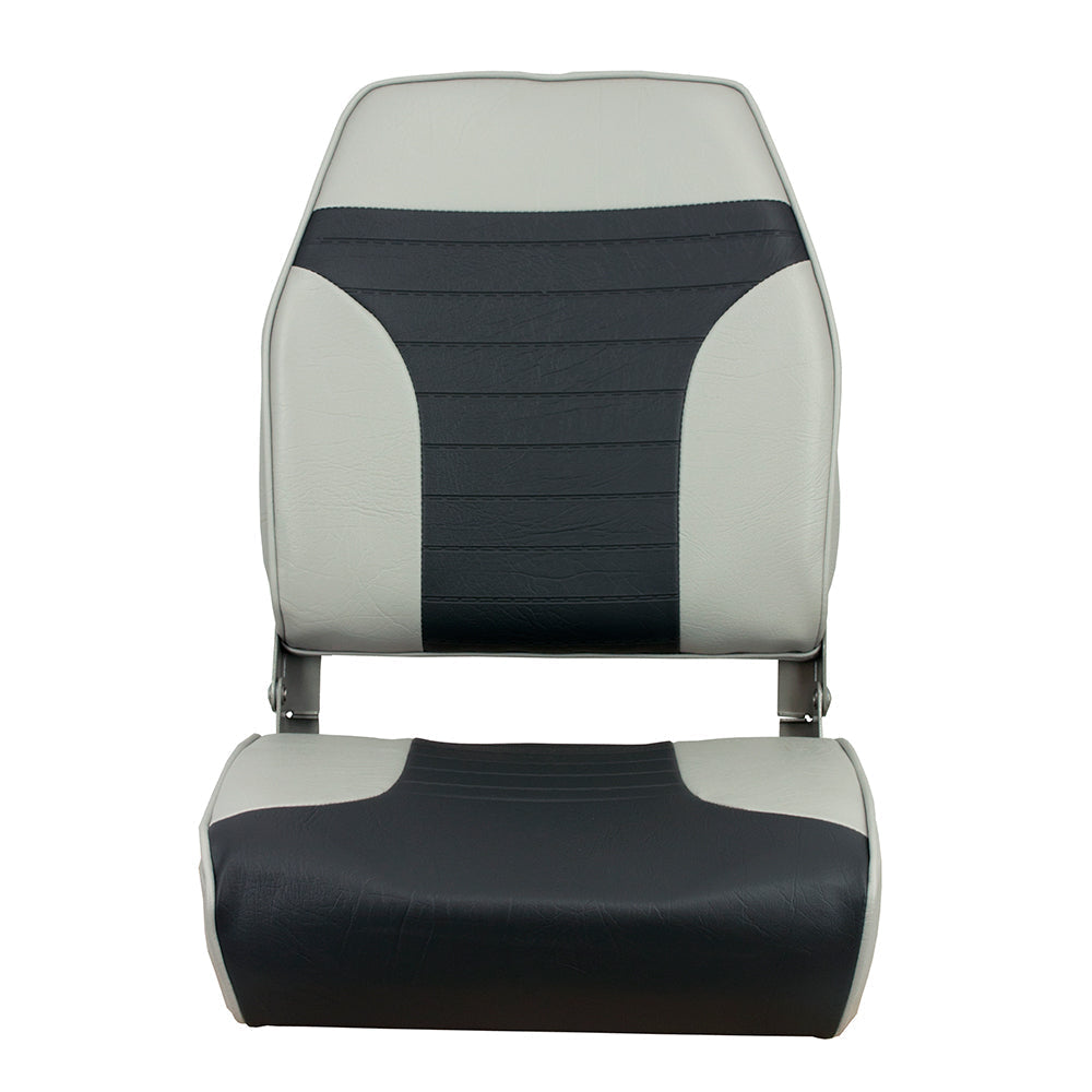 Springfield High Back Multi-Color Folding Seat - Grey/Charcoal OutdoorUp