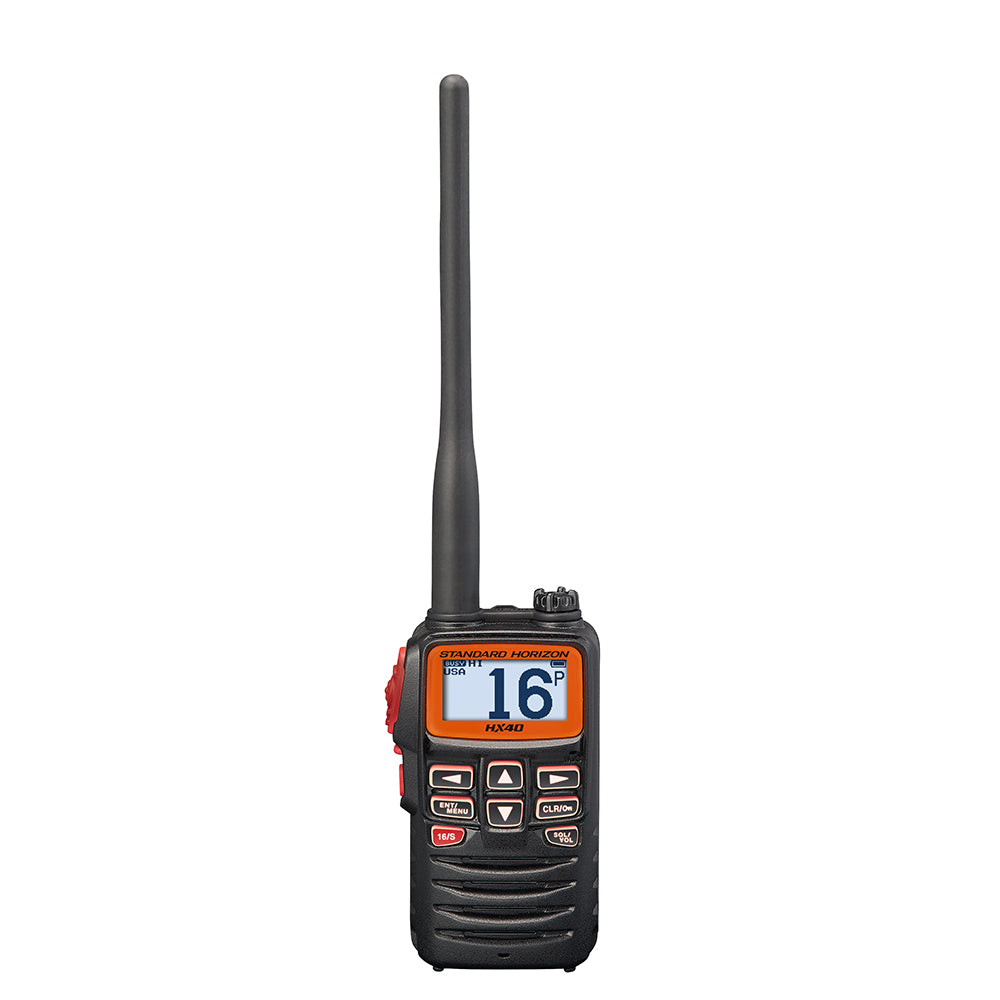 Standard Horizon HX40 Handheld 6W Ultra Compact Marine VHF Transceiver w/FM Band OutdoorUp