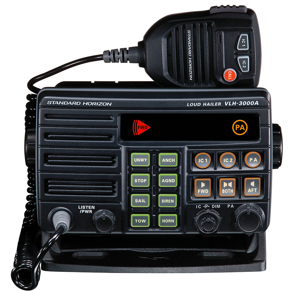 Standard Horizon VLH-3000A 30W Dual Zone PA/Loud Hailer/Fog w/Listen Back &amp; 2 Optional Intercom Stations OutdoorUp