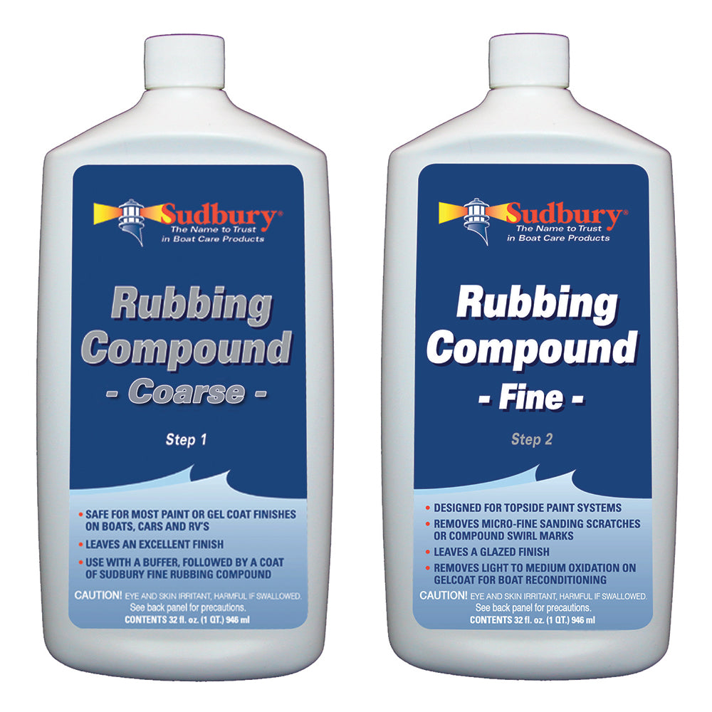 Sudbury Rubbing Compound Kit - Step 1 Coarse  Step 2 Fine - 32oz Each OutdoorUp