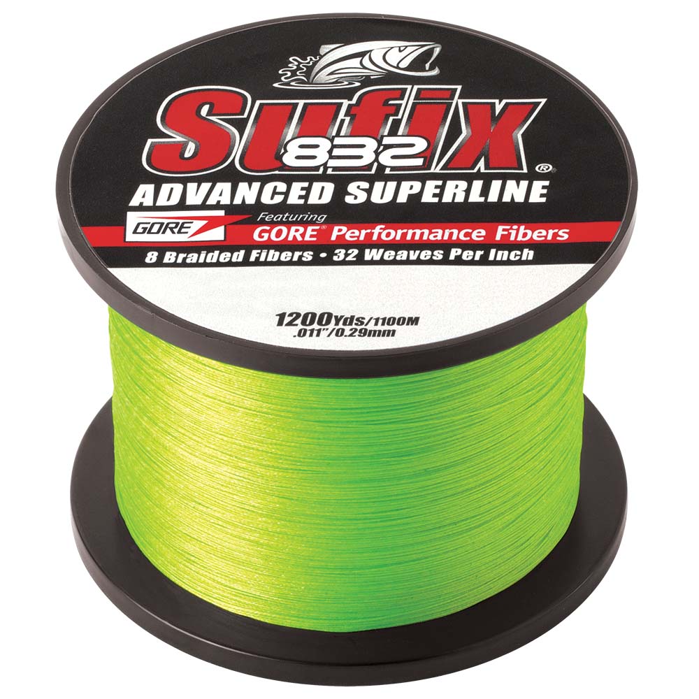 Sufix 832 Advanced Superline Braid - 15lb - Neon Lime - 1200 yds OutdoorUp