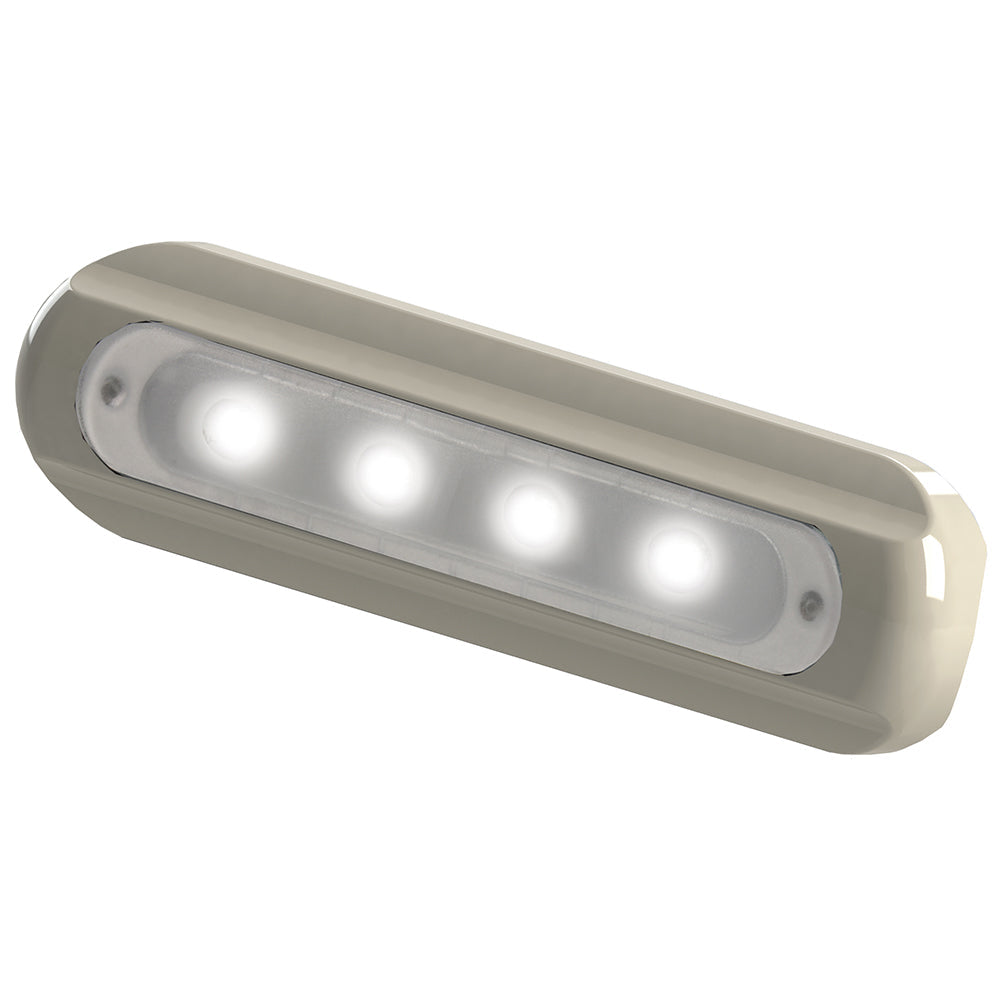 TACO 4-LED Deck Light - Flat Mount - White Housing OutdoorUp