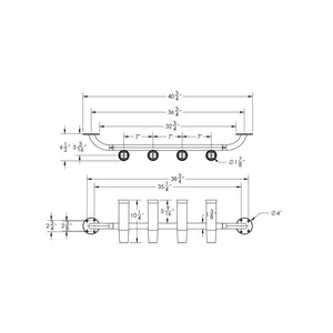 TACO 4-Rod Transom Mount Rod Rack OutdoorUp