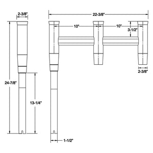 TACO Deluxe Trident Rod Holder Cluster Offset OutdoorUp