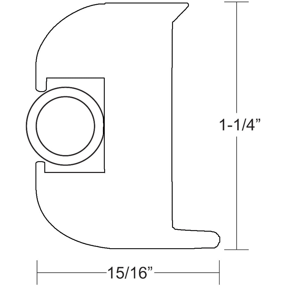 TACO Flex Vinyl Rub Rail Kit - White w/White Insert - 50' OutdoorUp