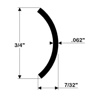 TACO Hollow Back 304 Stainless Steel Rub Rail Insert 3/4" x 6 OutdoorUp