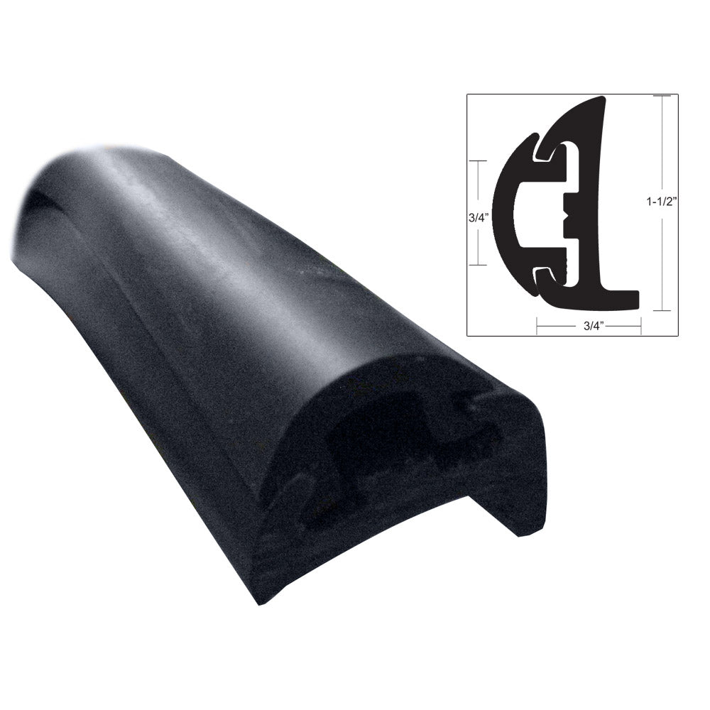 TACO Semi-Rigid Rub Rail Kit - Black w/Black Insert - 50' OutdoorUp