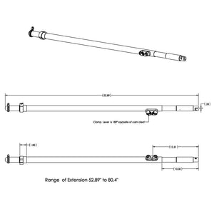 TACO Tele-Sun Carbon Fiber Shade Pole w/Carry Bag OutdoorUp