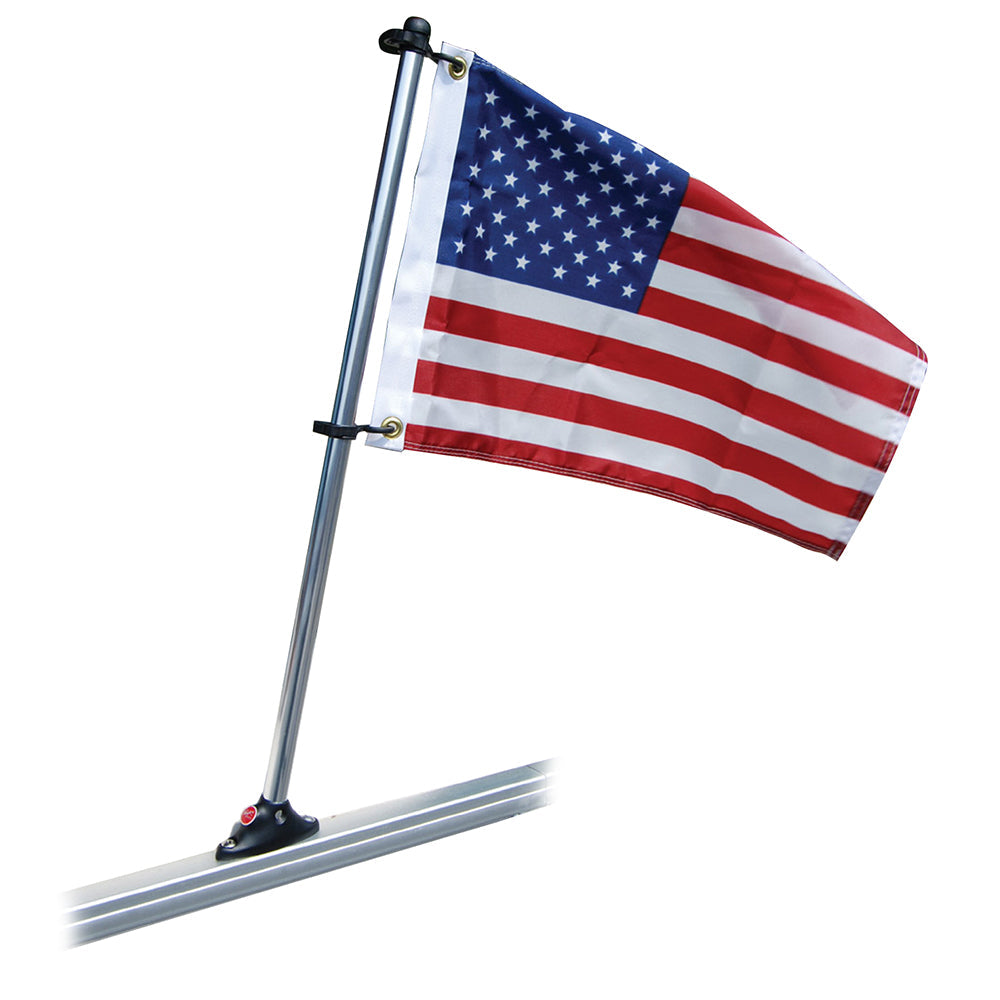 Taylor Made Pontoon 24" Flag Pole Mount & 12" x 18" US Flag OutdoorUp