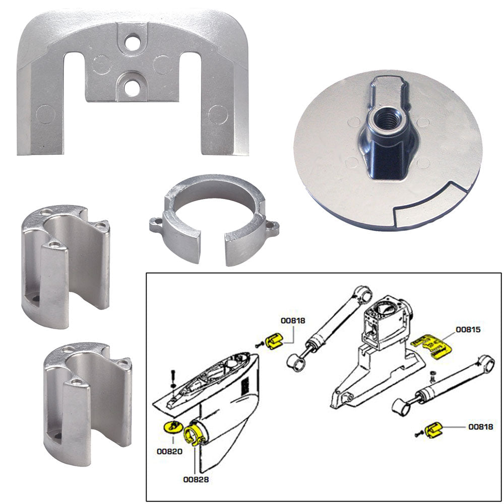 Tecnoseal Anode Kit w/Hardware - Mercury Bravo 1 - Aluminum OutdoorUp