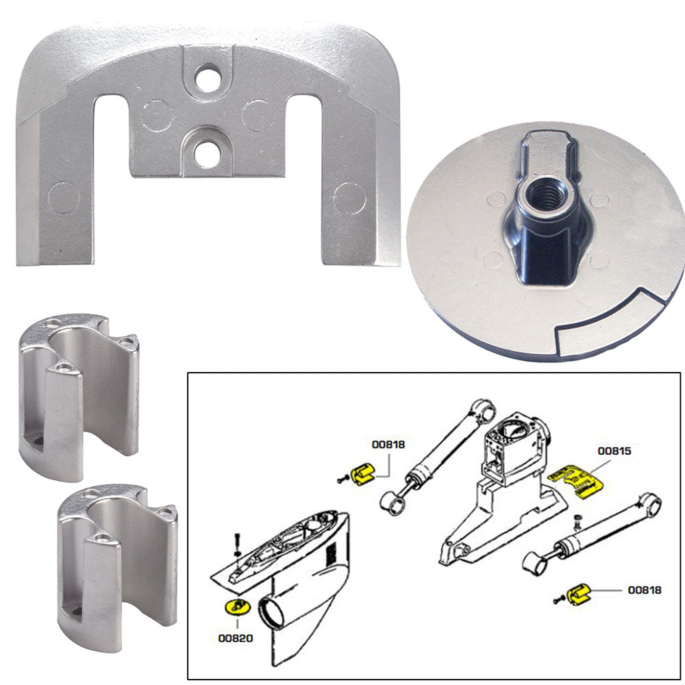 Tecnoseal Anode Kit w/Hardware - Mercury Bravo 2-3 - Zinc OutdoorUp