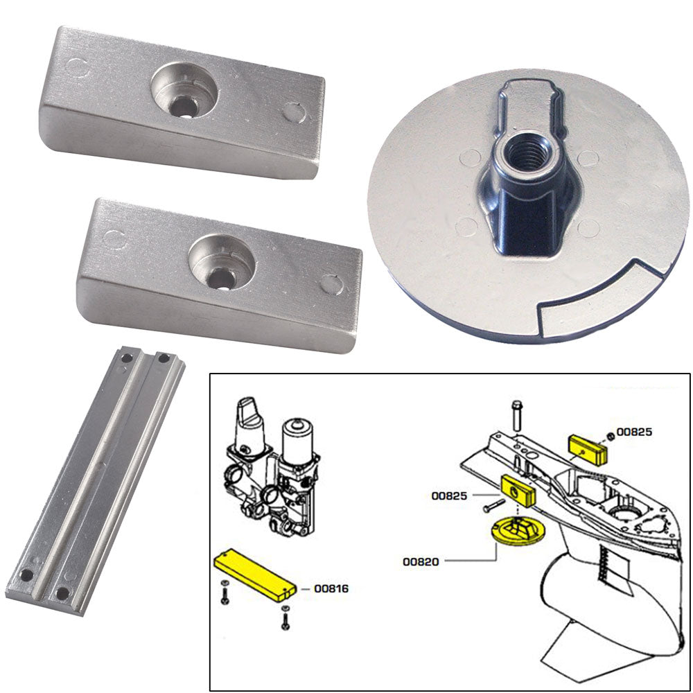 Tecnoseal Anode Kit w/Hardware - Mercury Verado 4 - Zinc OutdoorUp