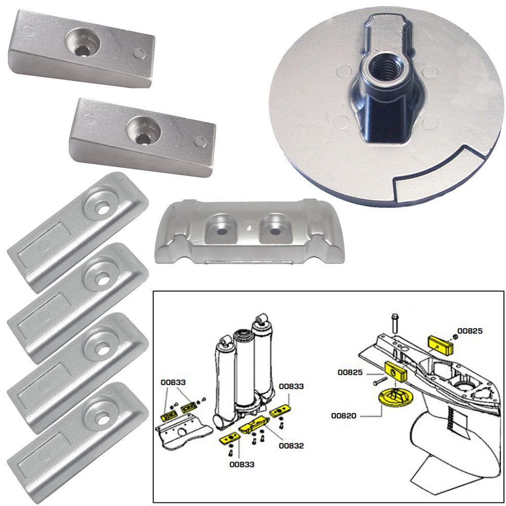 Tecnoseal Anode Kit w/Hardware - Mercury Verado 6 - Aluminum OutdoorUp