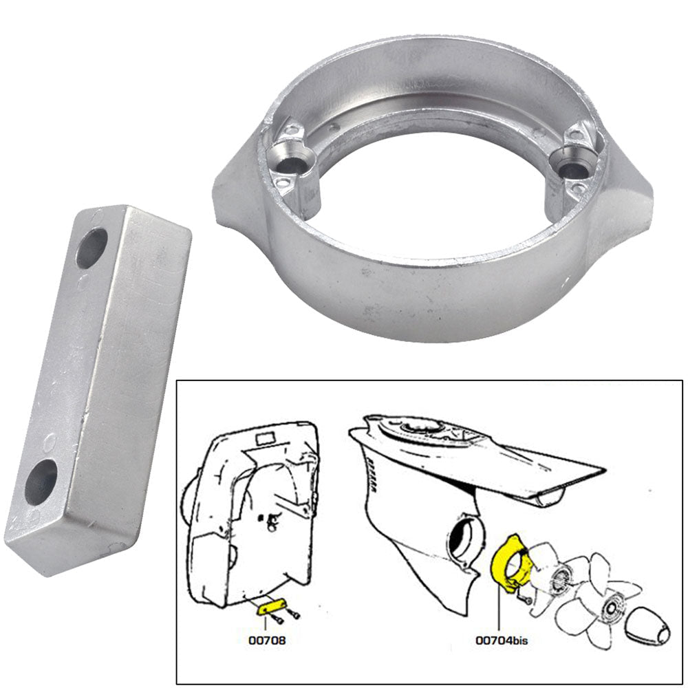 Tecnoseal Anode Kit w/Hardware - Volvo Duo-Prop 290 - Aluminum OutdoorUp