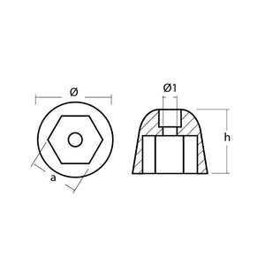 Tecnoseal Zinc Sidepower - Sleipner Propeller Nut Anode OutdoorUp