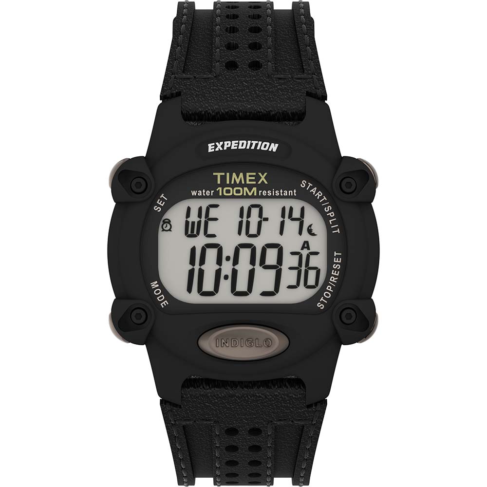 Timex Expedition Chrono 39mm Watch - Black Leather Strap OutdoorUp