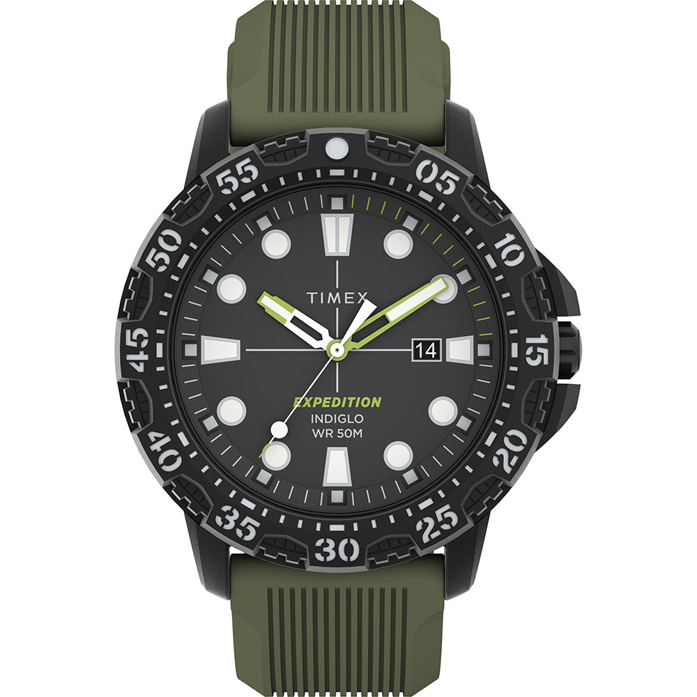 Timex Expedition Gallatin - Green Dial  Green Silicone Strap OutdoorUp