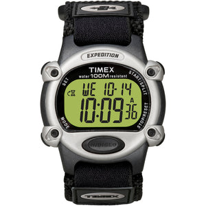 Timex Expedition Mens Chrono Alarm Timer Silver/Black OutdoorUp