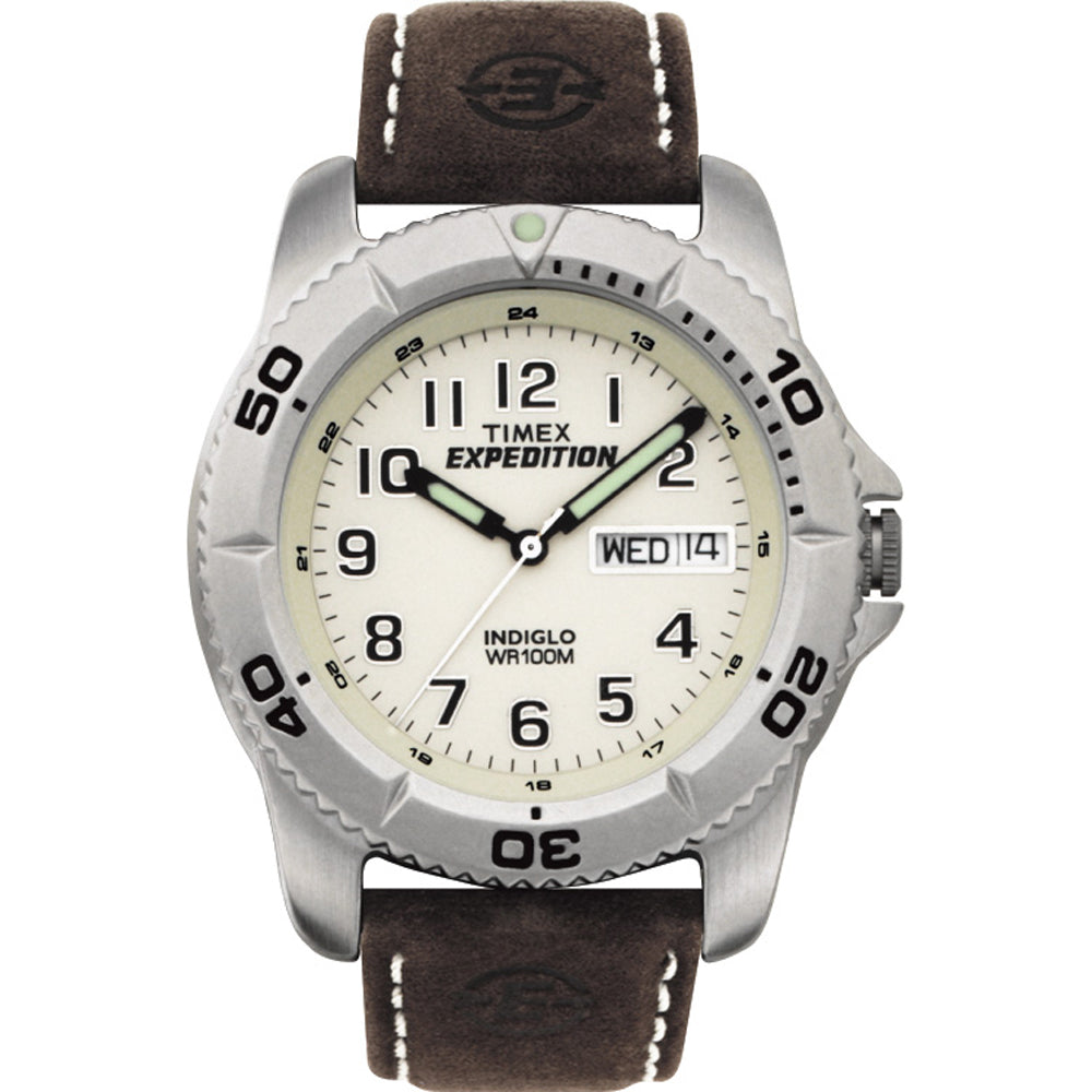 Timex Expedition Mens Traditional Silver/Brown OutdoorUp
